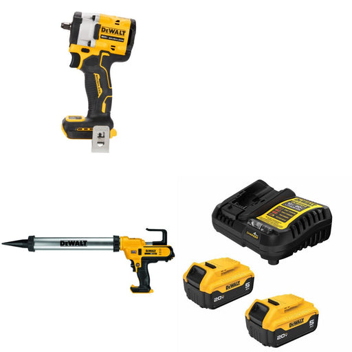 DeWalt DCF923B 20V MAX Impact Wrench Kit W/ DCE580B Adhesive Gun and FREE DCB205-2C Battery Kit