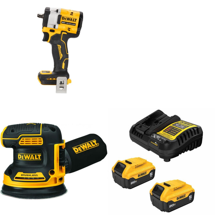 DeWalt DCF923B 20V MAX Impact Wrench Kit W/ DCW210B Sander and FREE DCB205 Battery Kit