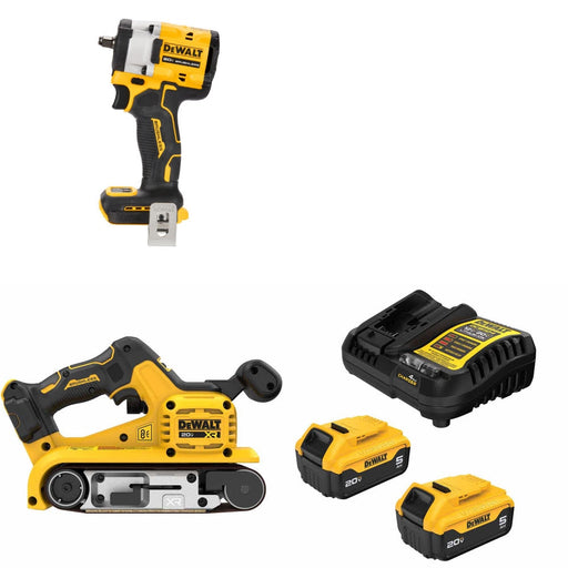 DeWalt DCF923B Impact Wrench Kit W/ DCW220B Belt Sander and FREE DCB205-2C Battery Kit