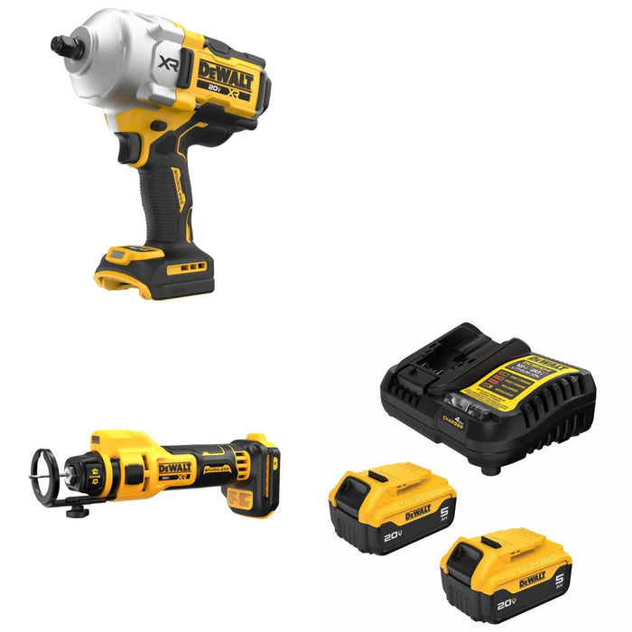 DeWalt DCF961B 20V MAX XR Impact Wrench Kit W/ DCE555B Drywall Tool and FREE DCB205-2C Battery Kit