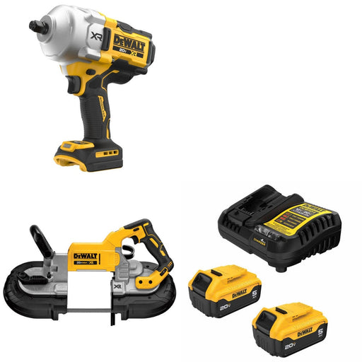 DeWalt DCF961B 20V MAX Impact Wrench Kit W/ DCS374B Band Saw and FREE DCB205-2C Battery Kit