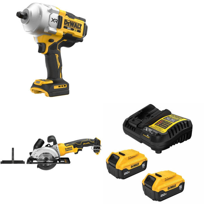 DeWalt DCF961B 20V MAX XR Impact Wrench Kit W/ DCS571B Circular Saw and FREE DCB205-2C Battery Kit
