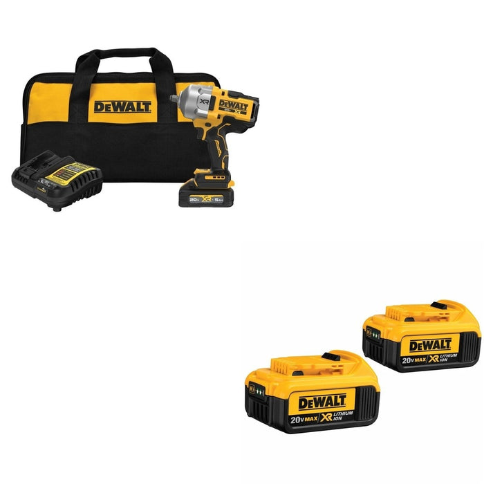 DeWalt DCF961GH1 High Torque Wrench Kit W/ DCB204-2 4.0Ah Battery 2-Pack
