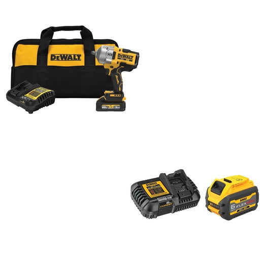 DeWalt DCF961GH1 20V MAX XR 1/2 in. High Torque Impact Wrench Kit W/ DCB606C FLEXVOLT 6.0Ah Kit