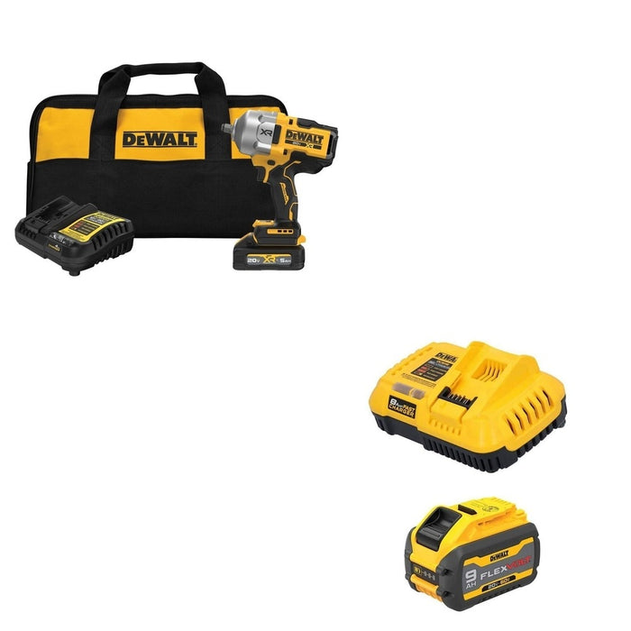 DeWalt DCF961GH1 20V MAX XR 1/2 in. High Torque Impact Wrench Kit W/ DCB609C FLEXVOLT 9.0Ah Kit