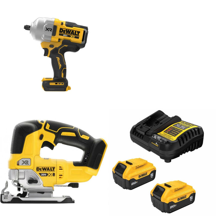 DeWalt DCF964B 20V MAX Impact Wrench Kit W/ DCS334B Jig Saw and FREE DCB205 Battery Kit