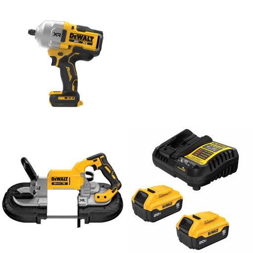 DeWalt DCF964B 20V MAX Impact Wrench Kit W/ DCS374B Band Saw and FREE DCB205-2C Battery Kit