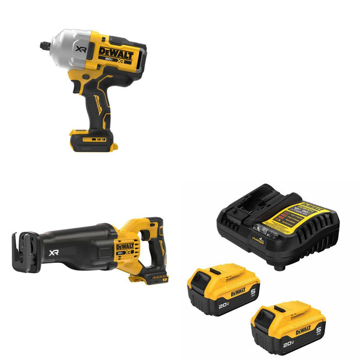 DeWalt DCF964B Impact Wrench Kit W/ DCS384B Reciprocating Saw and FREE DCB205 Battery Kit