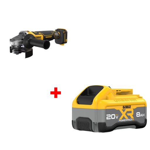 DeWalt DCG410VSB 20V Max XR Grinder W/ FREE DCB2108 20V MAX POWERPACK Battery