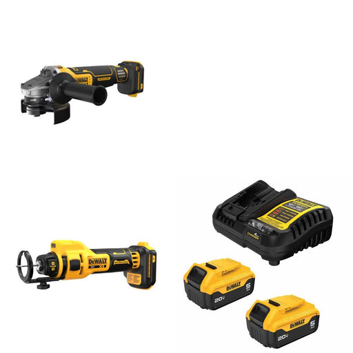 DeWalt DCG410VSB Grinder Kit W/ DCE555B Drywall Tool and FREE DCB205 Battery Kit