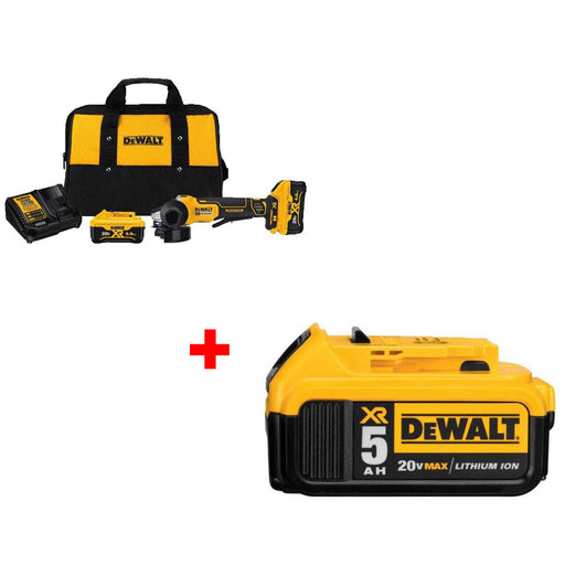 DeWalt DCG413R2 4.5" 20V Angle Grinder Kit  W/ FREE DCB205 20V MAX Battery Pack