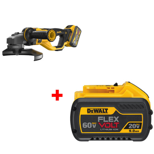 DeWalt DCG460X2 60V Cordless 7"-9" Large Angle Grinder Kit w/FREE DCB609 9.0AH Battery