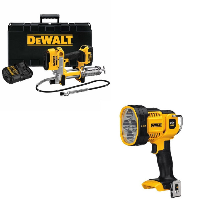 DeWalt DCGG571M1 Grease Gun Kit W/ FREE DCL043 LED Spotlight
