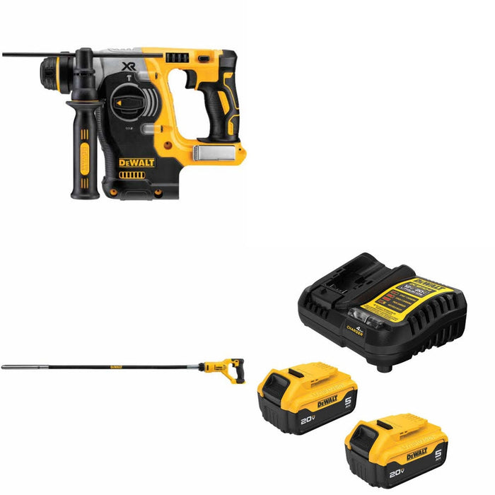 DeWalt DCH273B 20V MAX Rotary Hammer Kit W/ DCE531B Concrete Vibrator and FREE DCB205-2C Battery Kit