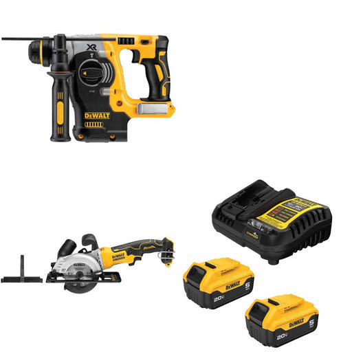 DeWalt DCH273B Rotary Hammer Kit W/ DCS571B Circular Saw and FREE DCB205-2C Battery Kit