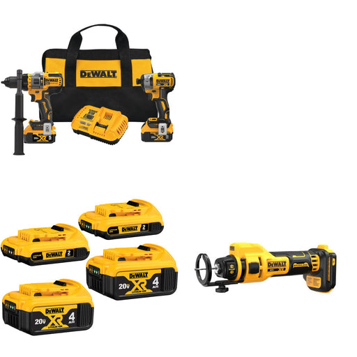 DeWalt DCK2100P2 20V Max 2-Tool Combo Kit W/ 20V Battery-4Pk & FREE Cut-Out Tool