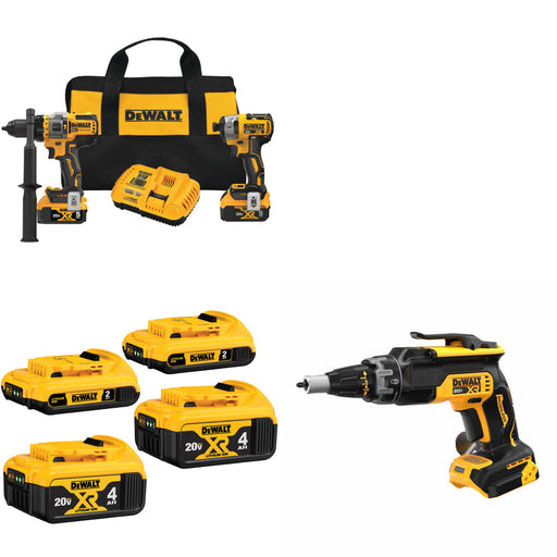 DeWalt DCK2100P2 20V 2-Tool Combo Kit W/ DCB324-4 Battery-4Pk & FREE Screwgun