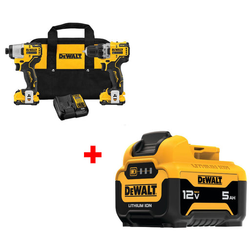 DeWalt DCK221F2 XTREME 12V MAX 2-Tool Combo Kit W/ FREE DCB126 12V MAX Battery