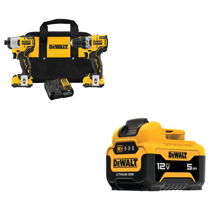 DeWalt DCK221F2 XTREME 12V MAX 2-Tool Combo Kit W/ FREE DCB126 12V MAX Battery