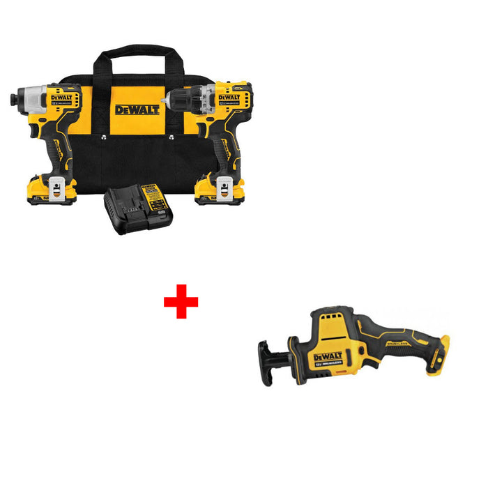 DeWalt DCK221F2 12V MAX 2-Tool Combo Kit w/ FREE DCS312B XTREME 12V Recip Saw