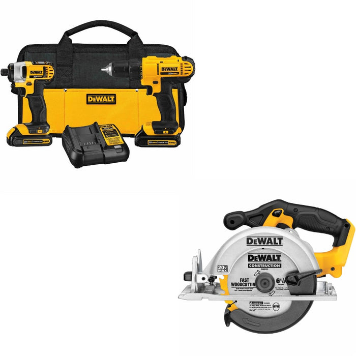 DeWalt DCK240C2 20V MAX 2-Tool Combo Kit W/ DCS391B 20V MAX 6-1/2" Circular Saw