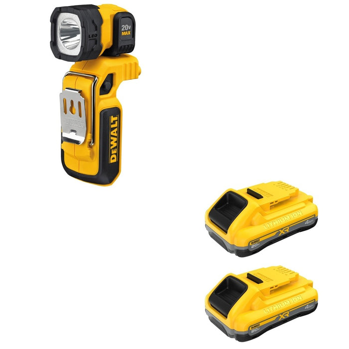 DeWalt DCB2104-2 20V MAX XR POWERPACK 4Ah Battery 2-Pack W/ DCL044 LED Worklight