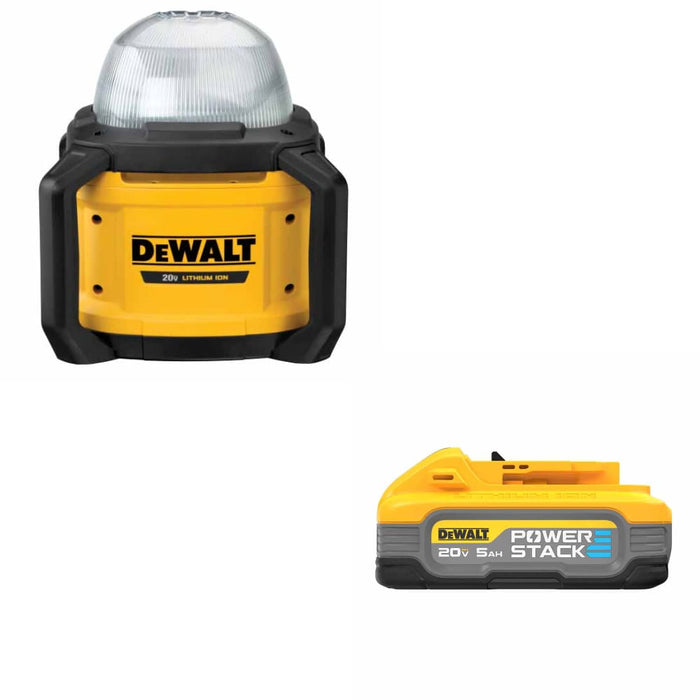 DeWalt DCL074 20V 5000L Work Light, Bare W/ FREE DCBP520 20V Max 5Ah Battery