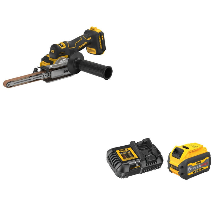 DeWalt DCM200B 20V XR Bandfile, Bare W/ DCB606C FLEXVOLT 20V/60V MAX Starter Kit