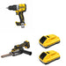 DeWalt DCB2104-2 POWERPACK 4Ah 2-Pack W/ DCM200B Bandfile Sander and DCD806B Hammer Drill
