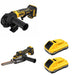 DeWalt DCB2104-2 POWERPACK 4Ah 2-Pack W/ DCM200B Bandfile Sander and DCG402B Angle Grinder