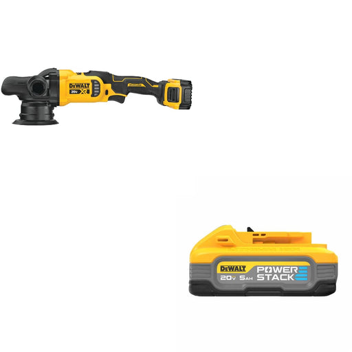 DeWalt DCM848P2 20V MAX XR 5" Polisher Kit W/ FREE DCBP520 20V Max 5Ah Battery