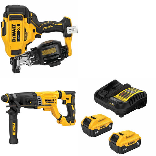 DeWalt DCN45RNB Cordless Nailer Kit W/ DCH263B Rotary Hammer and FREE DCB205-2C Battery Kit