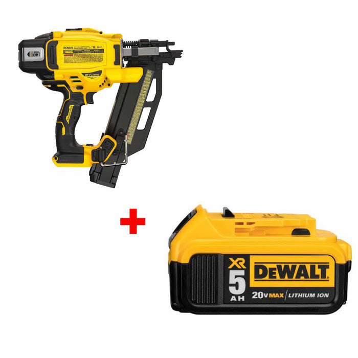 DeWalt DCN920B 20V MAX XR 21° Nailer (Tool Only) W/ FREE DCB205 20V Battery Pack