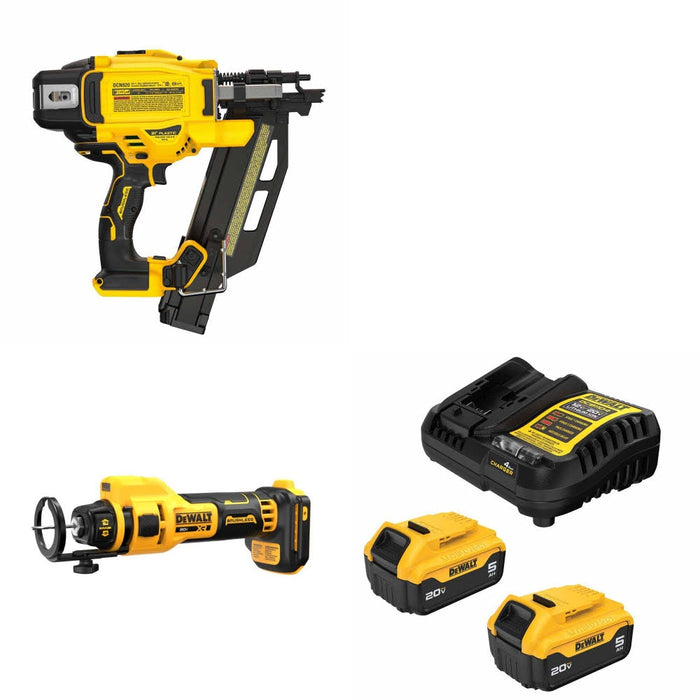 DeWalt DCN920B Framing Nailer Kit W/ DCE555B Drywall Tool and FREE DCB205 Battery Kit
