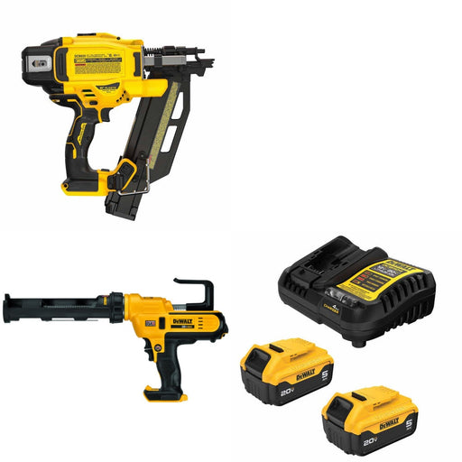 DeWalt DCN920B 20V MAX Framing Nailer Kit W/ DCE560B Caulking Gun and FREE DCB205-2C Battery Kit