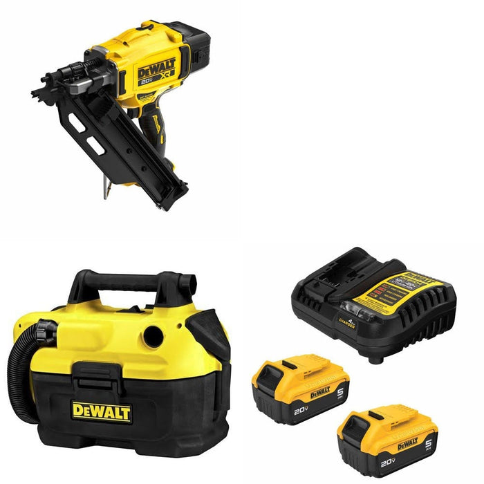 DeWalt DCN930B Framing Nailer Kit W/ DCV580H Wet/Dry Vacuum and FREE DCB205 Battery Kit