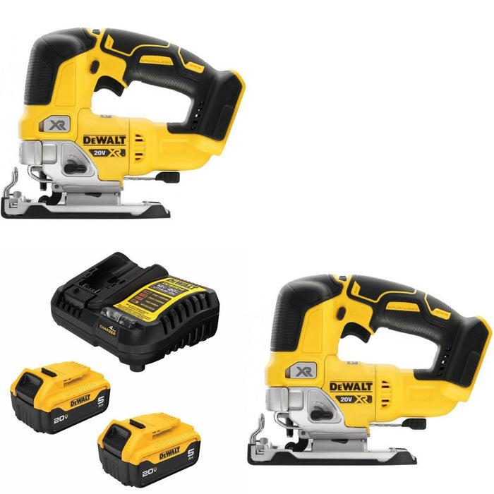 DeWalt DCS334B 20V MAX XR Jig Saw, 2 Pack Kit W/ FREE DCB205-2C 20V MAX 5Ah Battery Kit