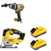 DeWalt DCB2104-2 POWERPACK 4Ah 2-Pack W/ DCD1007B Hammer Drill and DCS334B Jig Saw