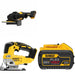 DeWalt DCG440B 60V MAX 7 in. Grinder W/ DCB609 FLEXVOLT 9.0Ah Battery and DCS334B Jig Saw