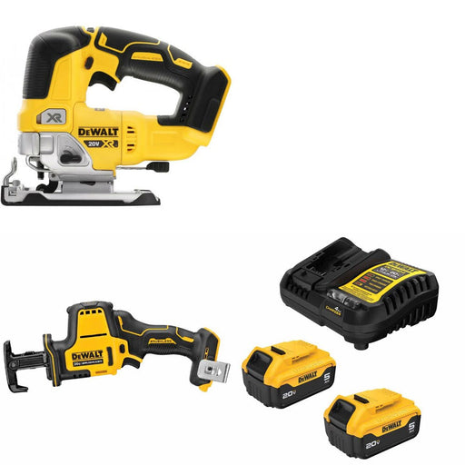 DeWalt DCS334B Jig Saw Kit W/ DCS369B Reciprocating Saw and FREE DCB205-2C Battery Kit