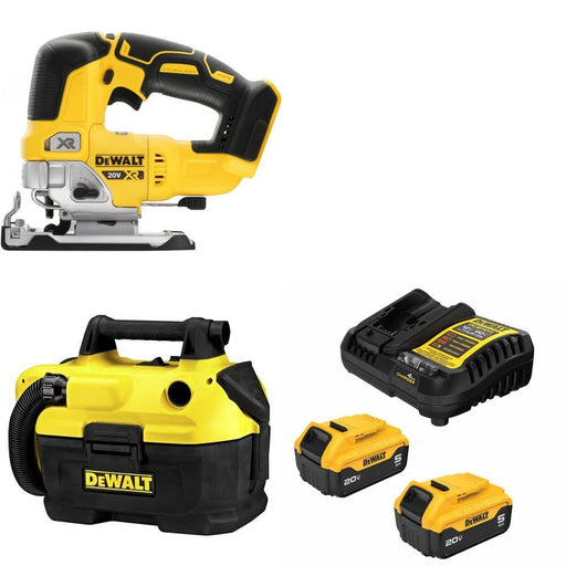 DeWalt DCS334B 20V MAX Jig Saw Kit W/ DCV580H Wet/Dry Vacuum and FREE DCB205 Battery Kit