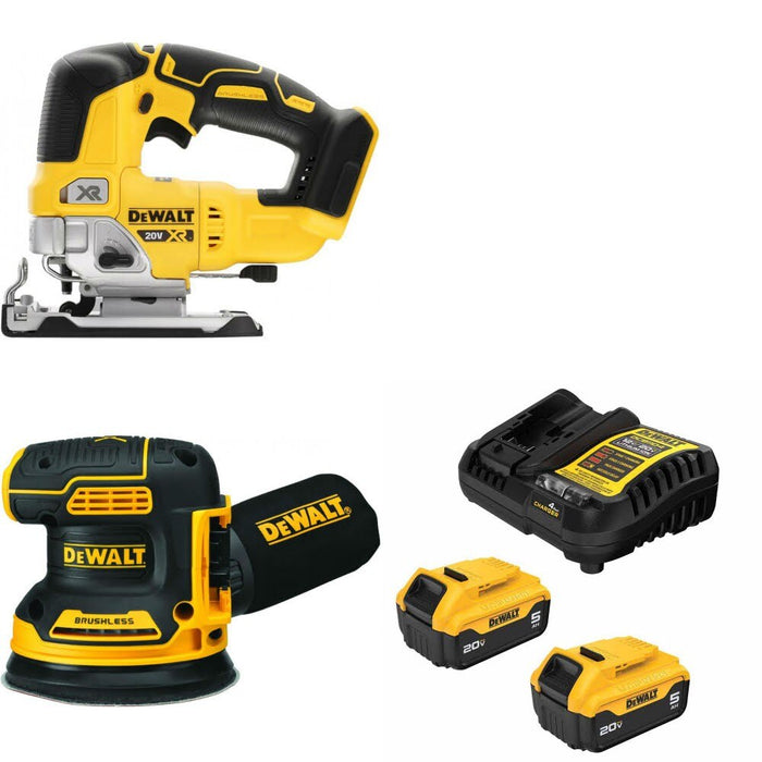 DeWalt DCS334B Jig Saw Kit W/ DCW210B Orbital Sander and FREE DCB205 Battery Kit