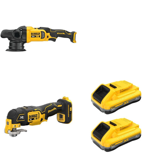 DeWalt DCM848B Random Orbit Polisher W/ DCB2104-2 and DCS356B Oscillating Multi-Tool