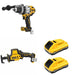 DeWalt DCB2104-2 POWERPACK 4Ah 2-Pack W/ DCD1007B Hammer Drill and DCS369B One-Handed Recip Saw
