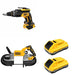DeWalt DCS374B Deep Cut Band Saw W/ DCB2104-2 POWERPACK 4Ah 2-Pack and DCF630B Drywall Screwgun