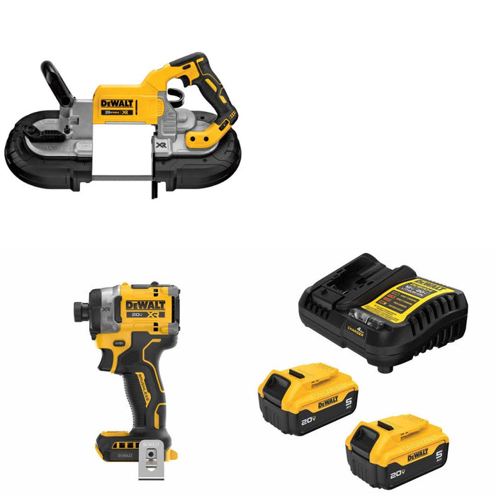 DeWalt DCS374B Band Saw Kit W/ DCF860B Impact Driver and FREE DCB205-2C Battery Kit