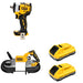 DeWalt DCS374B Deep Cut Band Saw W/ DCB2104-2 POWERPACK 4Ah 2-Pack and DCF911B Impact Wrench