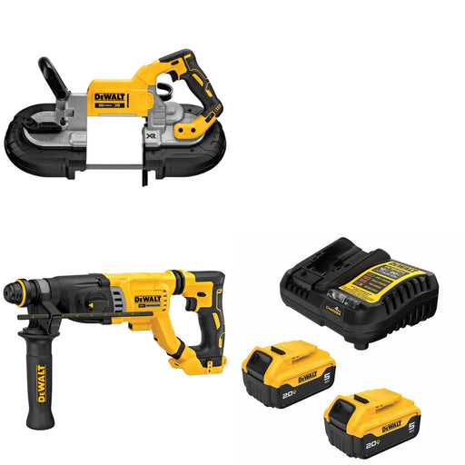DeWalt DCS374B Band Saw Kit W/ DCH263B Rotary Hammer and FREE DCB205-2C Battery Kit