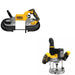 DeWalt DCW620B 20V MAX XR 2-1/4 HP Plunge Router W/ DCS374B Deep Cut Band Saw