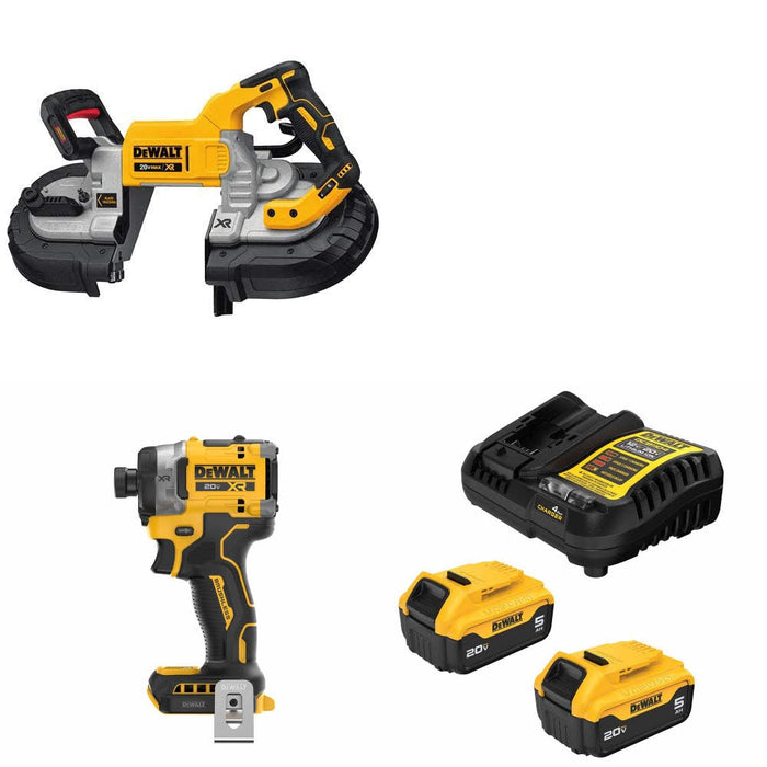 DeWalt DCS376B Bandsaw Kit W/ DCF860B Impact Driver and FREE DCB205-2C Battery Kit